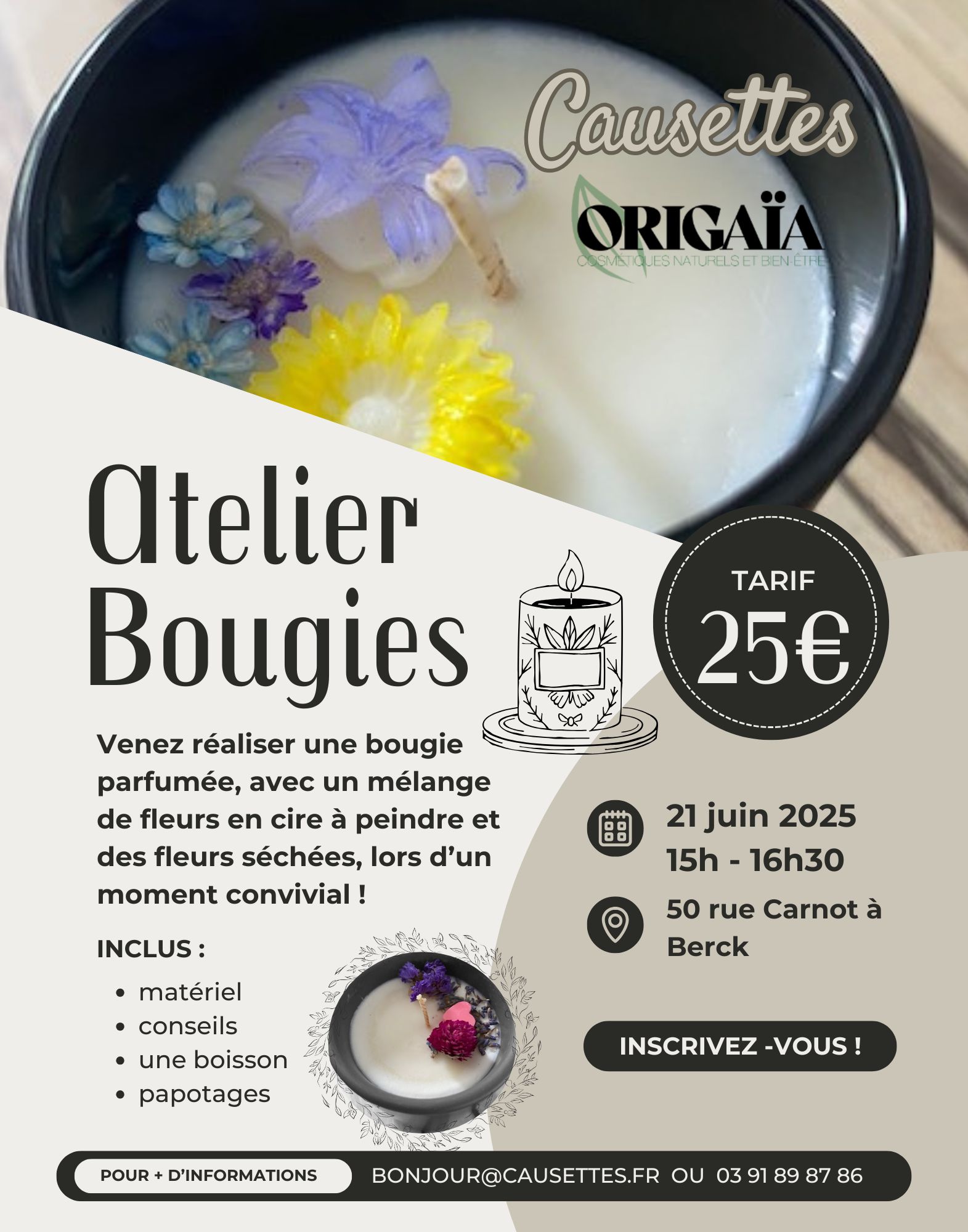 Atelier bougies chez Causettes
