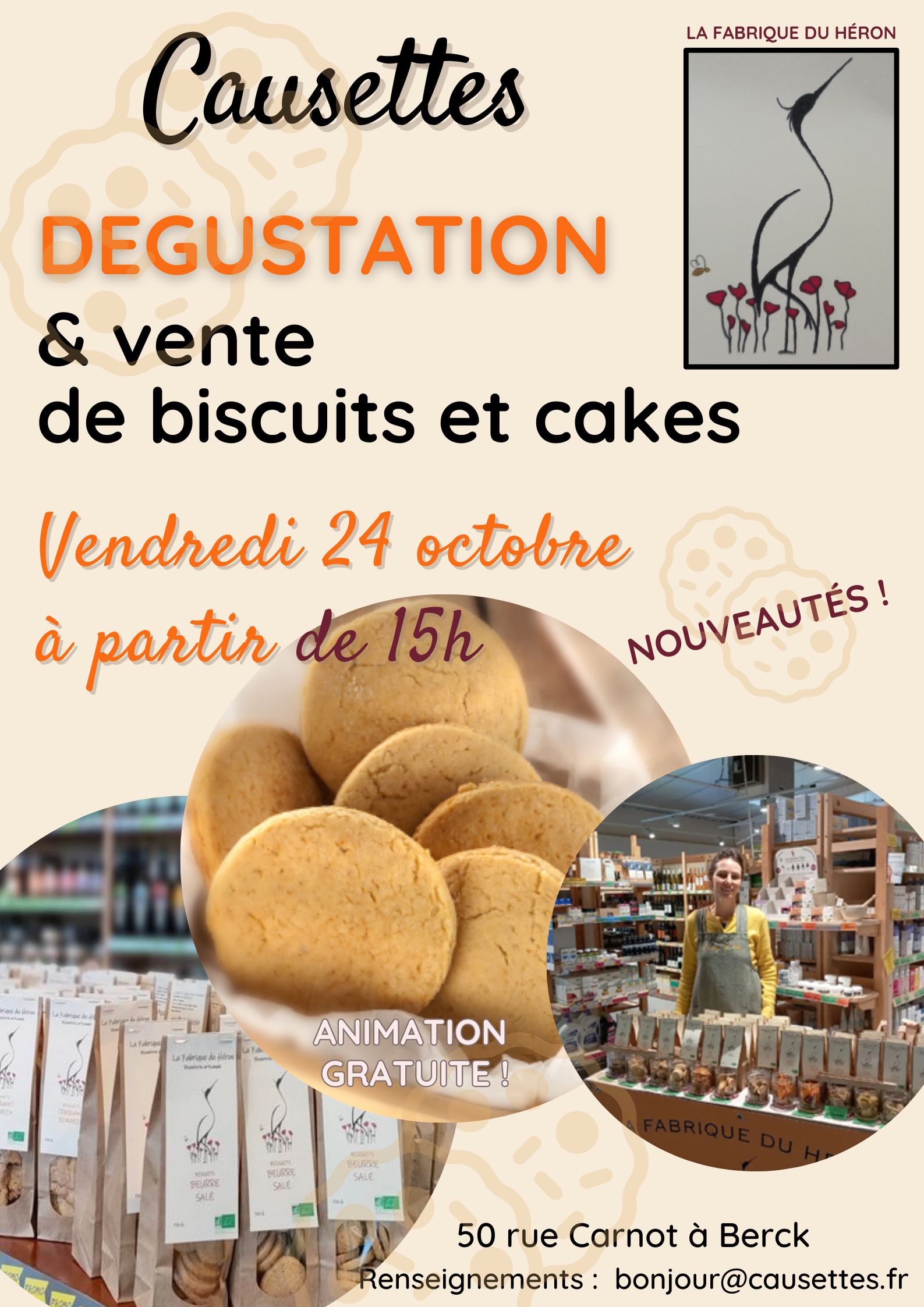 Dégustation et vente de biscuits et cakes bio