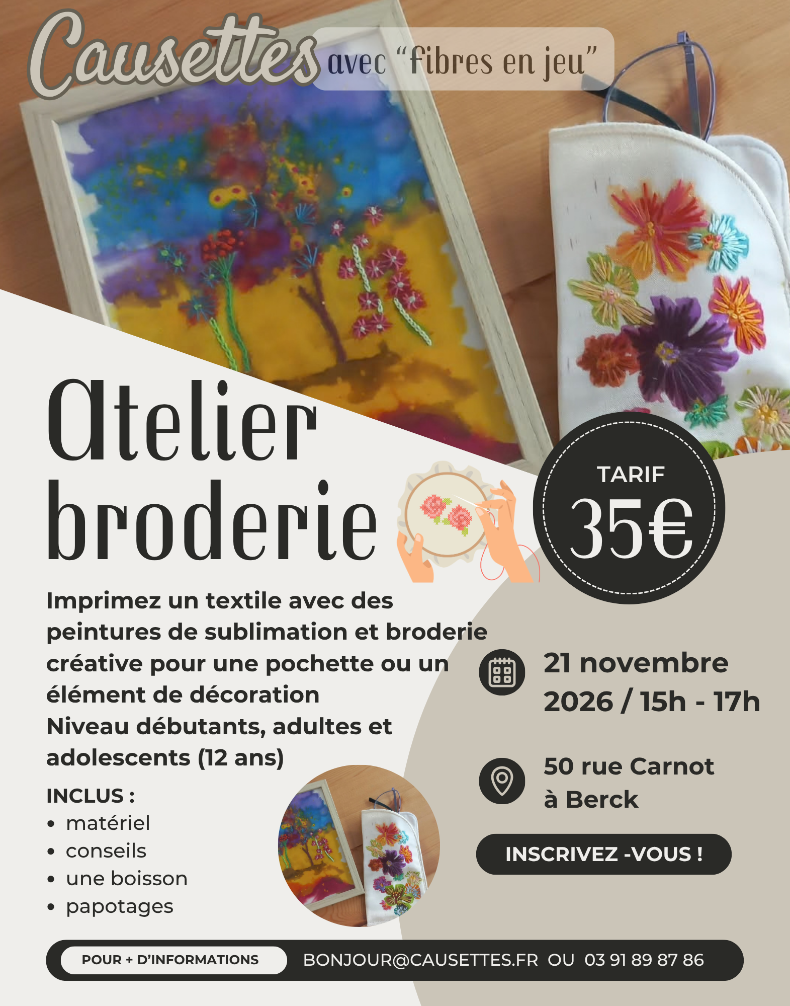 Atelier broderie et impression textile